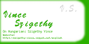 vince szigethy business card